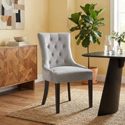 Chaise Bois Velours - Etienne Gris 