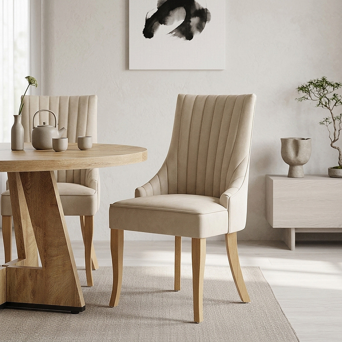Chaise Faux Cuir - Eton Crème 