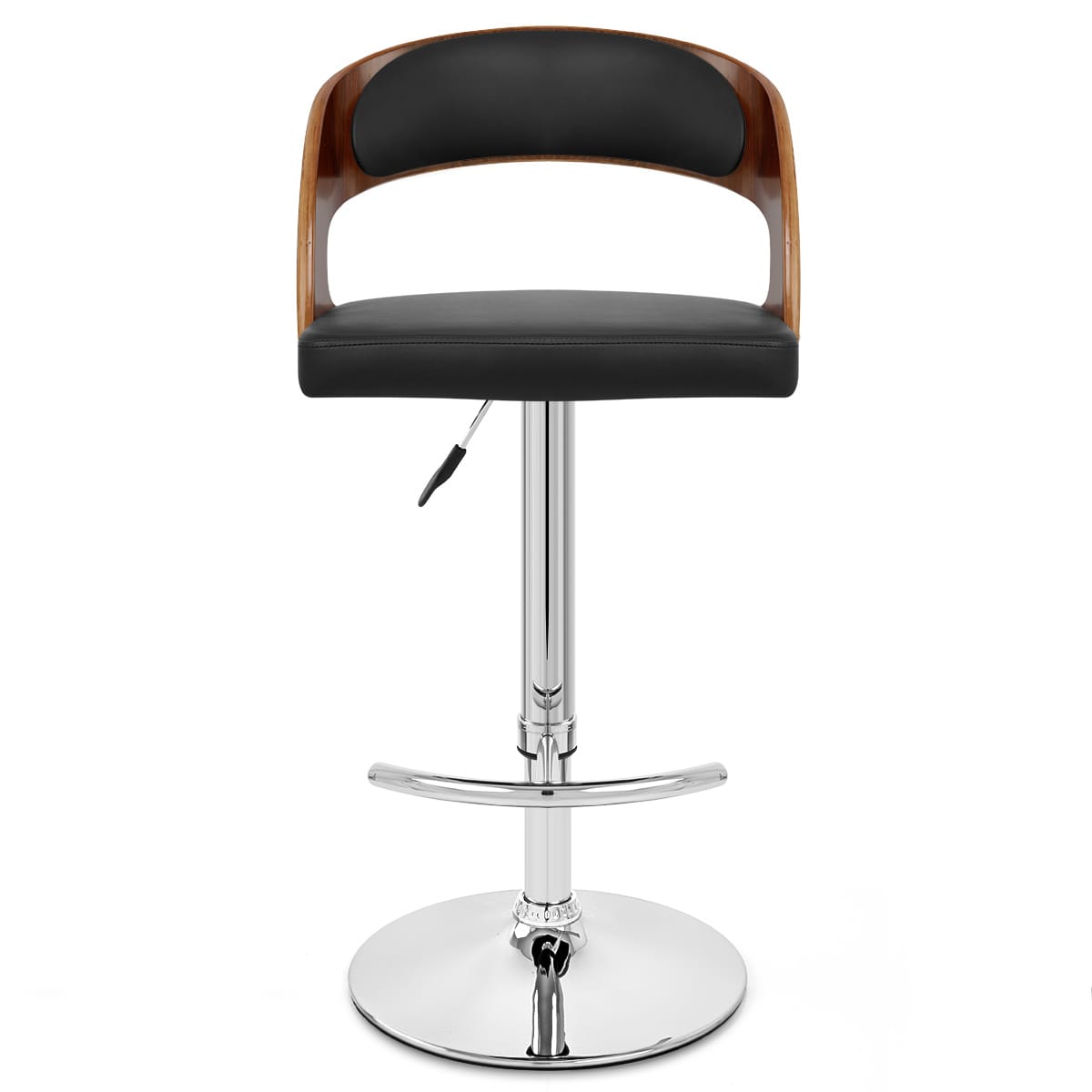 Chaise de Bar Bois Chrome - Eve Noyer Noir 