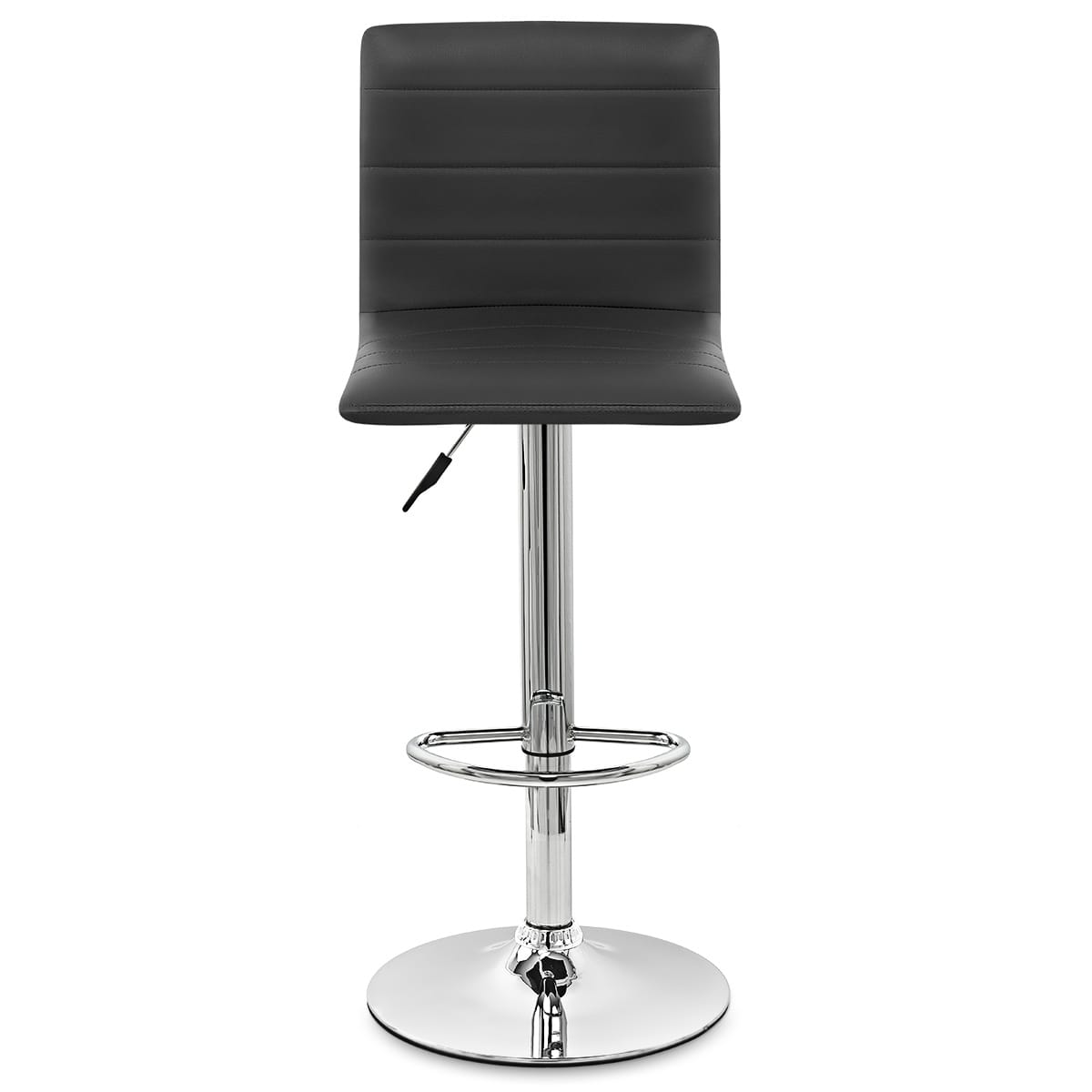 Chaise de Bar Cuir Chrome - Fabio Noir 