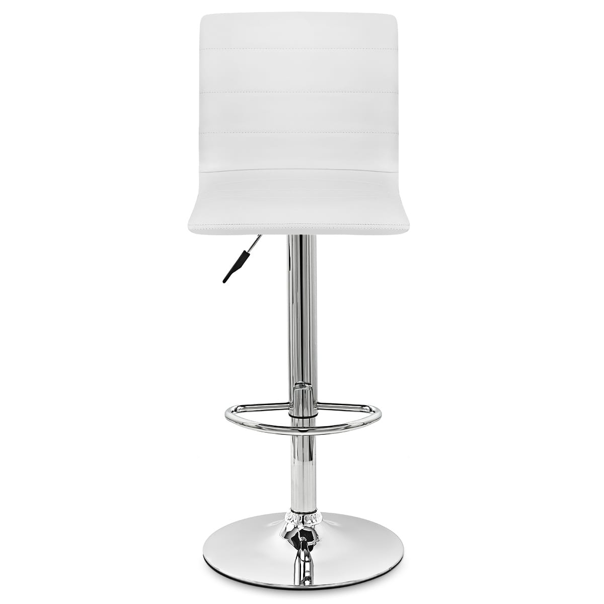 Chaise de Bar Cuir Chrome - Fabio Blanc
