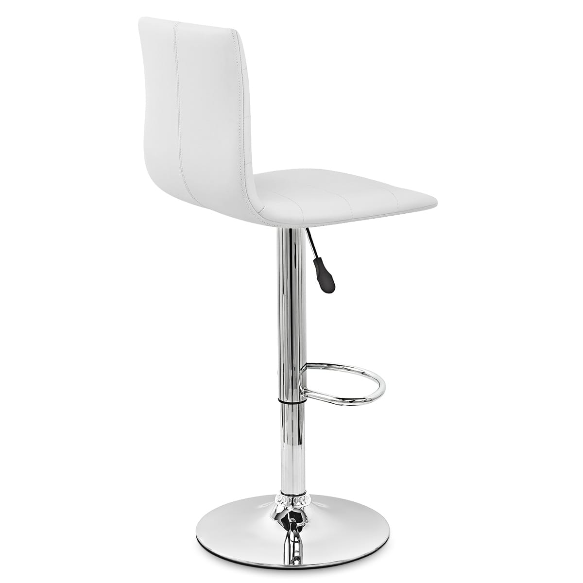 Chaise de Bar Cuir Chrome - Fabio Blanc