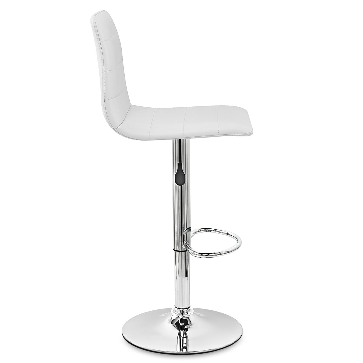 Chaise de Bar Cuir Chrome - Fabio Blanc