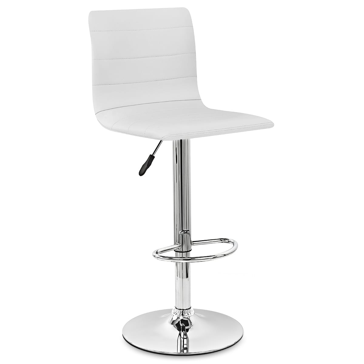 Chaise de Bar Cuir Chrome - Fabio Blanc
