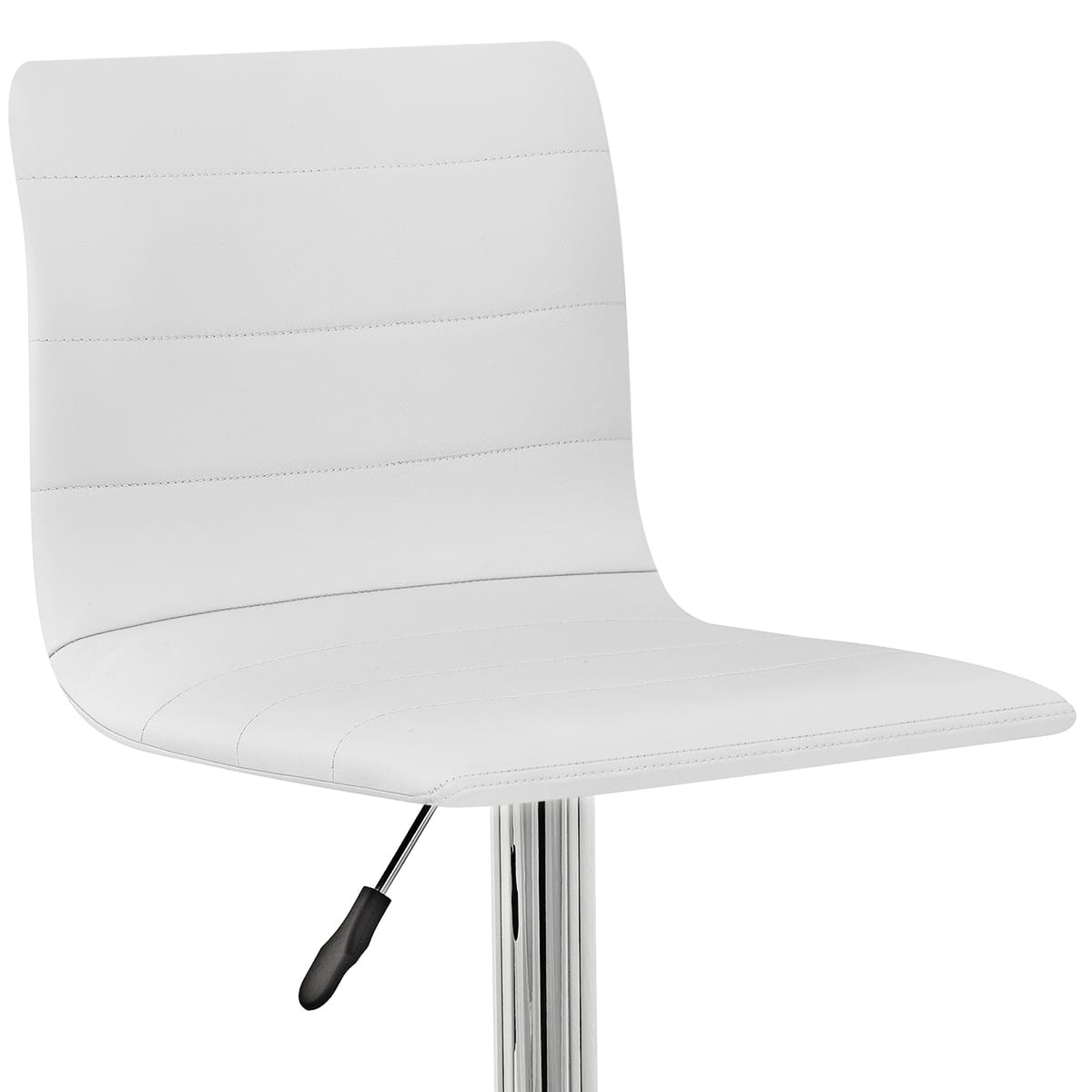 Chaise de Bar Cuir Chrome - Fabio Blanc