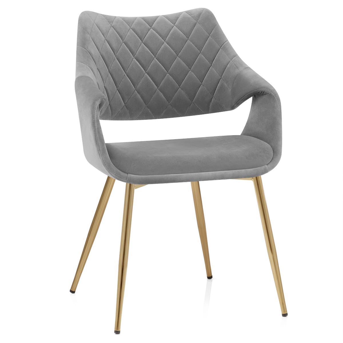 Fairfield Gold Chair Grey Velvet