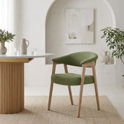 Falco Chair Oak & Green Fabric