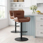 Tabouret Cuir Véritable - Faraday Marron 