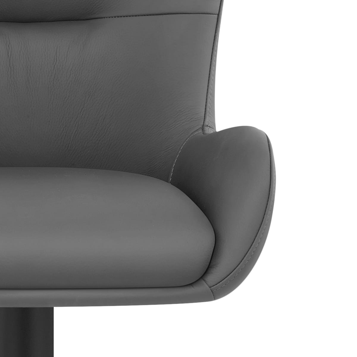 Faraday Bar Stool Dark Grey Real Leather