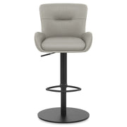 Faraday Bar Stool Grey Real Leather