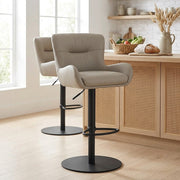 Tabouret Cuir Véritable - Faraday Gris 