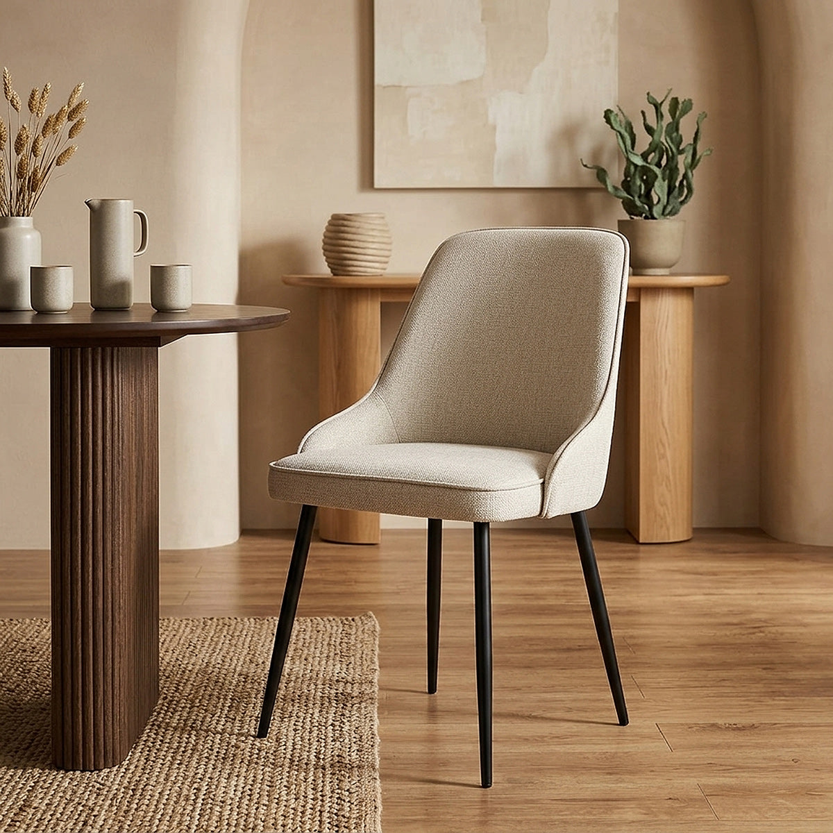 Chaise Tissu - Faye Crème 