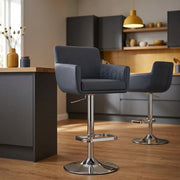 Tabouret Faux Cuir - Felipe Bleu 