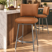 Finello Bar Stool Tan Eco Leather