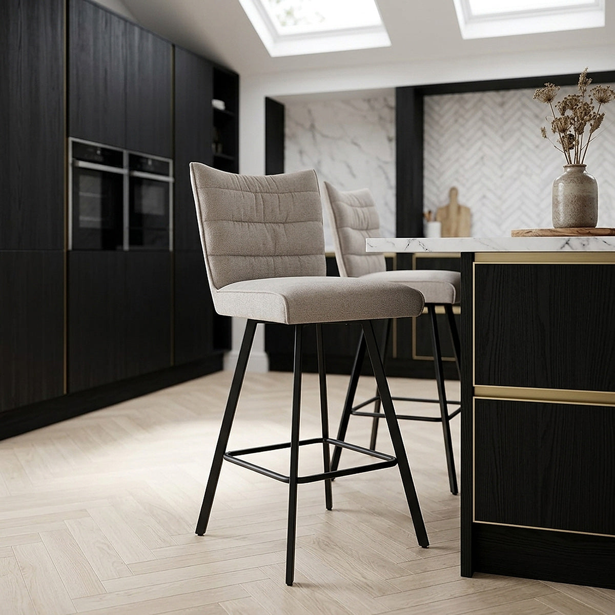 Tabouret de Bar Tissu - Forte Crème 