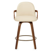 Franco Walnut Bar Stool Cream