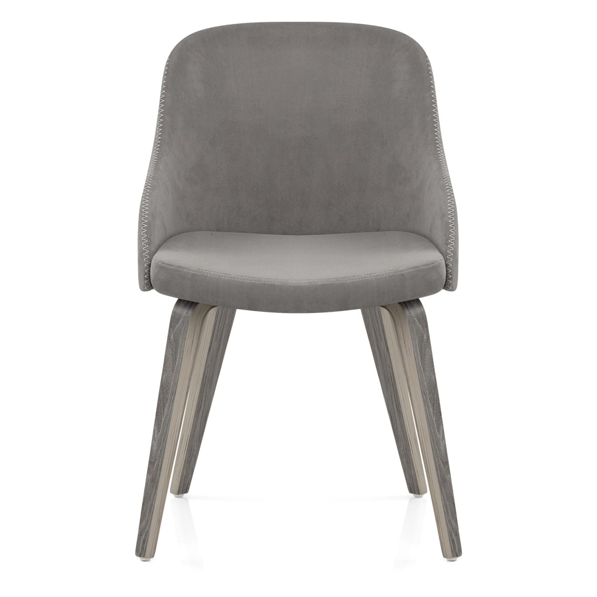 Chaise Bois - Fusion Velours Gris 