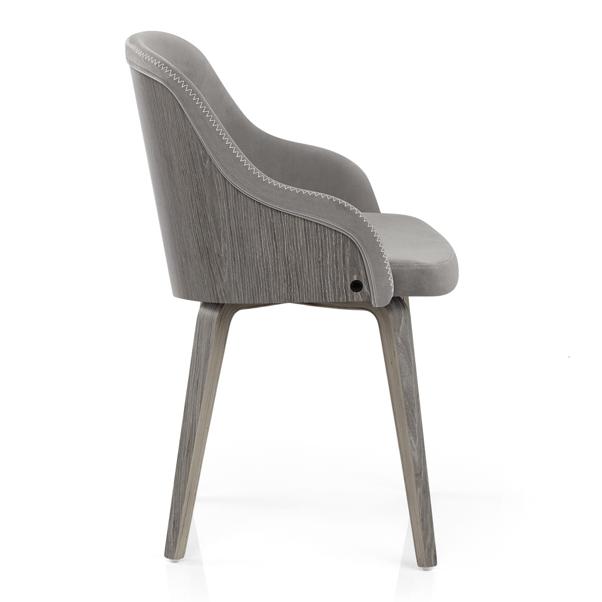 Chaise Bois - Fusion Velours Gris 