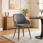 Chaise Bois - Fusion Velours Gris 