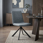 Chaise Faux Cuir - Genesis Bleu 