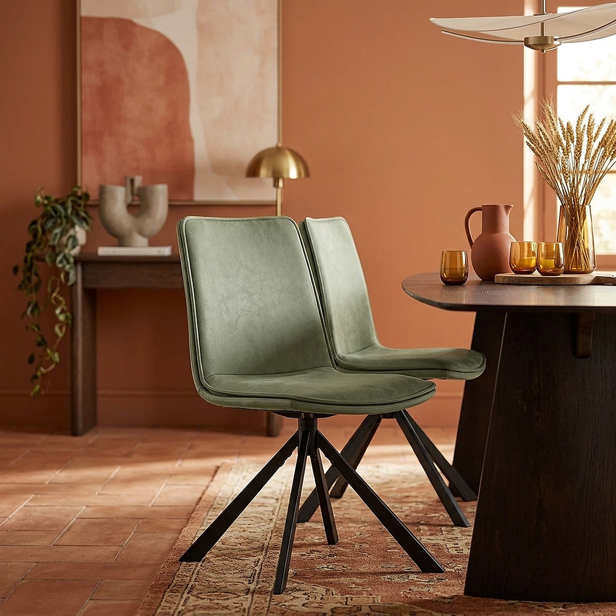 Chaise Faux Cuir - Genesis Vert 