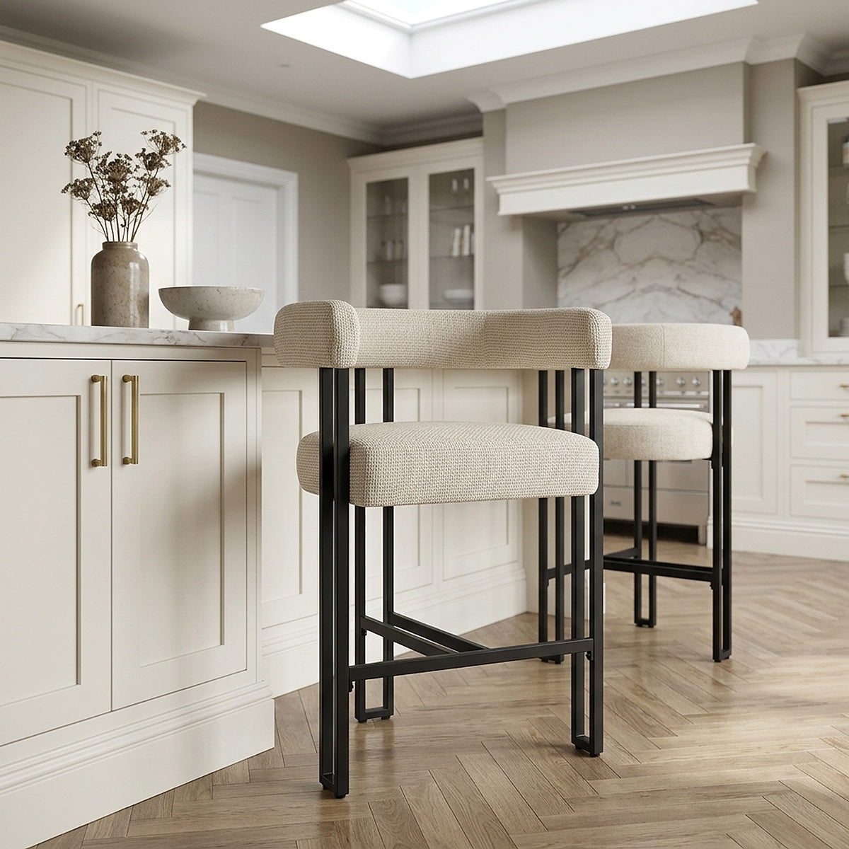 Tabouret De Bar Tissu - Gigi Crème 