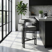 Tabouret de Bar Métal Tissu - Gigi Gris