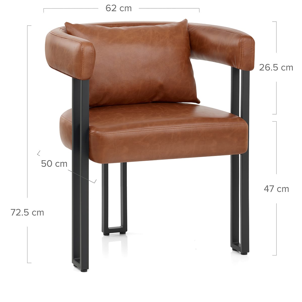 Chaise Faux Cuir - Gigi Marron Antique