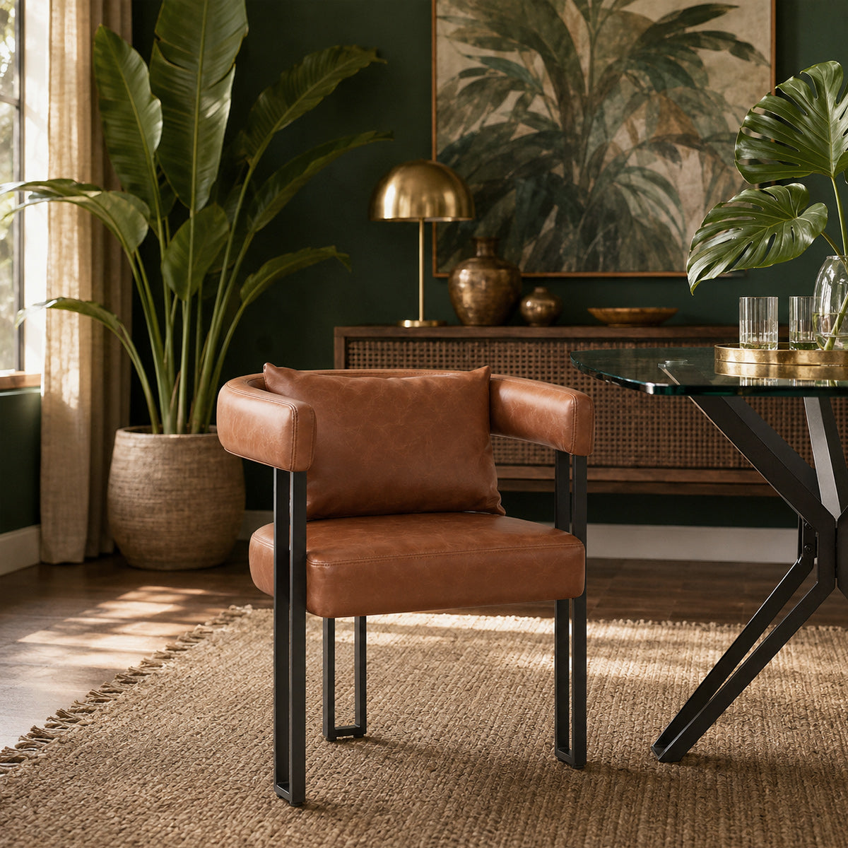 Chaise Faux Cuir - Gigi Marron Antique