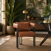 Chaise Faux Cuir - Gigi Marron Antique