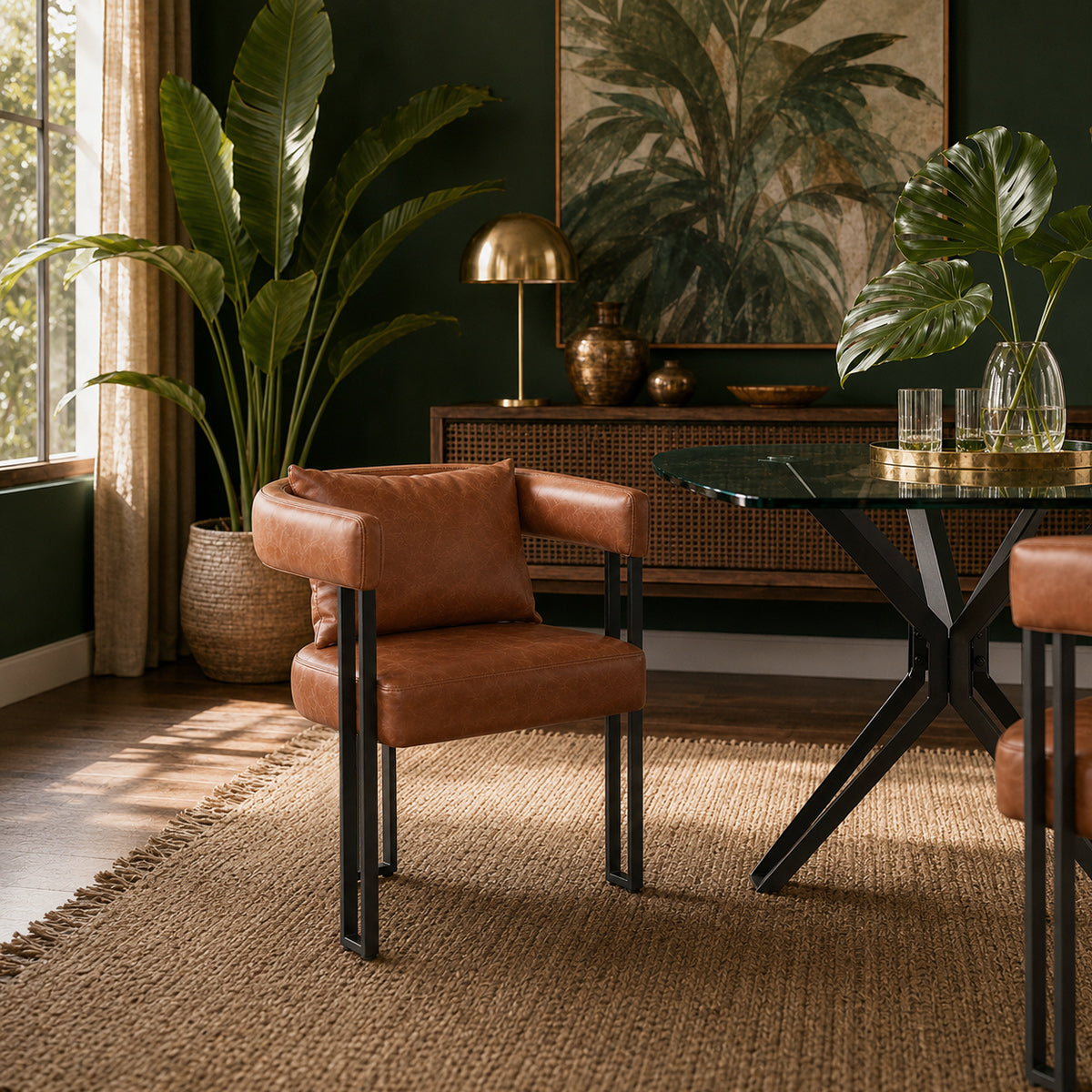 Chaise Faux Cuir - Gigi Marron Antique