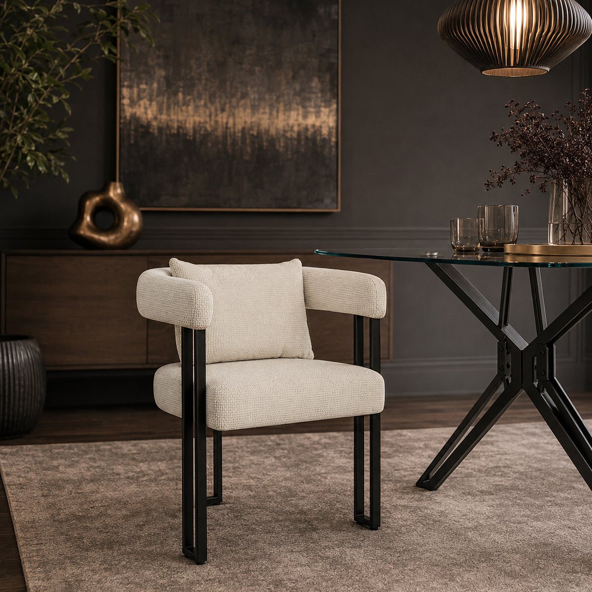 Chaise Tissu - Gigi Crème 