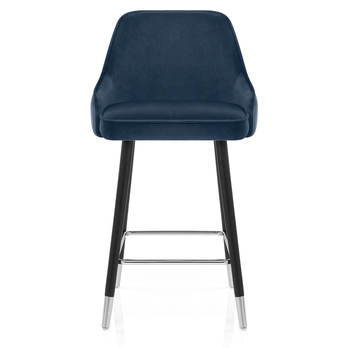 Chaise de Bar Bois Velours - Glam Bleu 