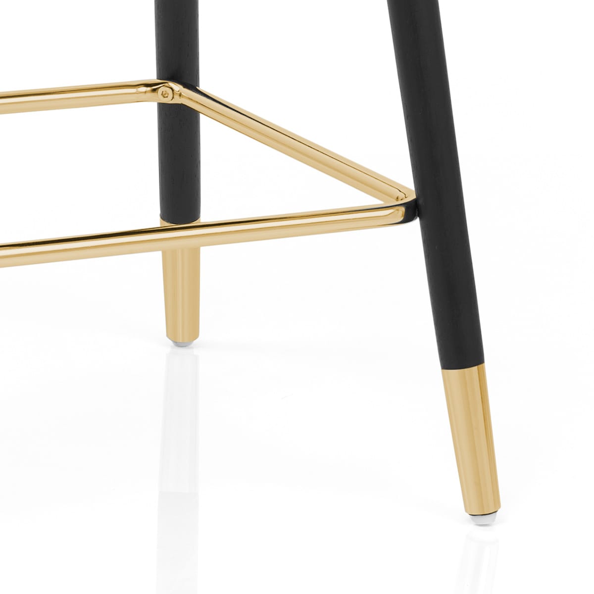 Chaise de Bar Bois Velours Doré - Glam Violet
