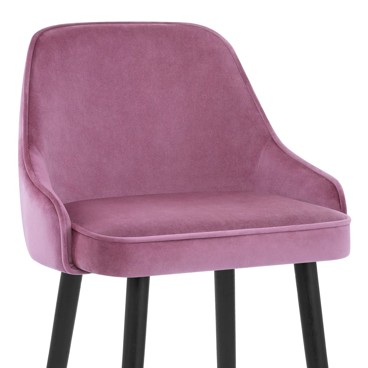 Chaise de Bar Bois Velours Doré - Glam Violet