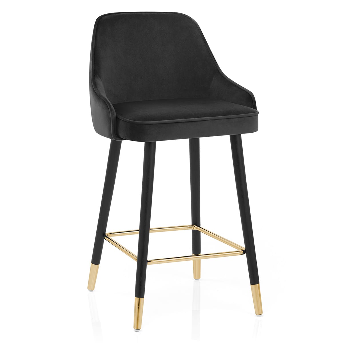 Glam Stool Gold & Black Velvet