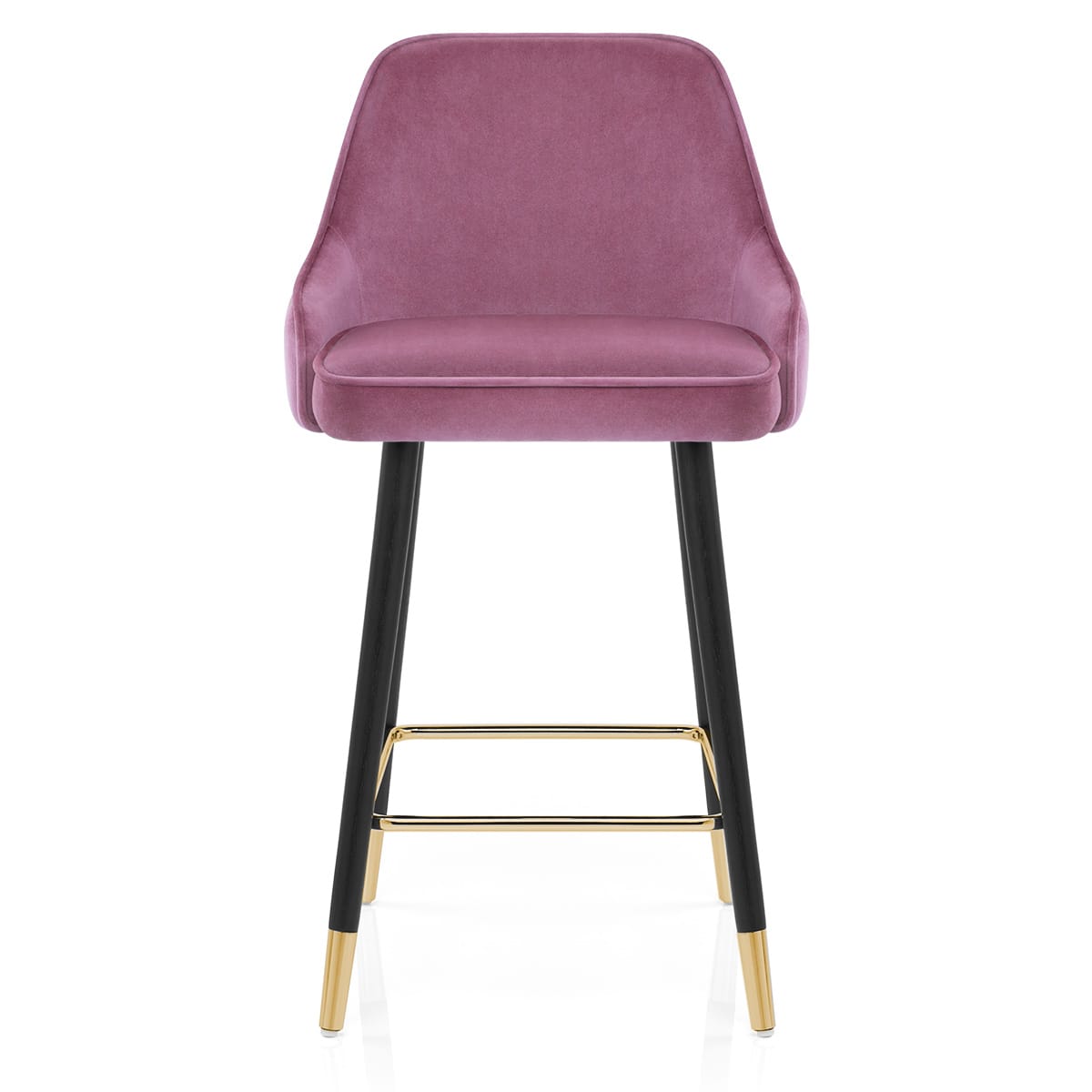 Chaise de Bar Bois Velours Doré - Glam Violet