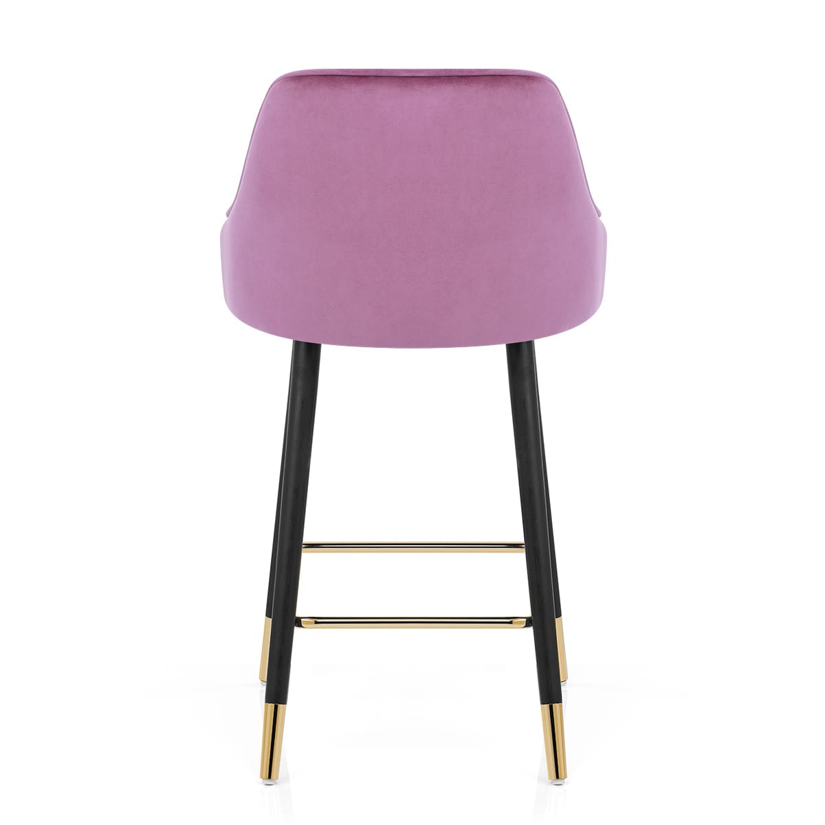 Chaise de Bar Bois Velours Doré - Glam Violet