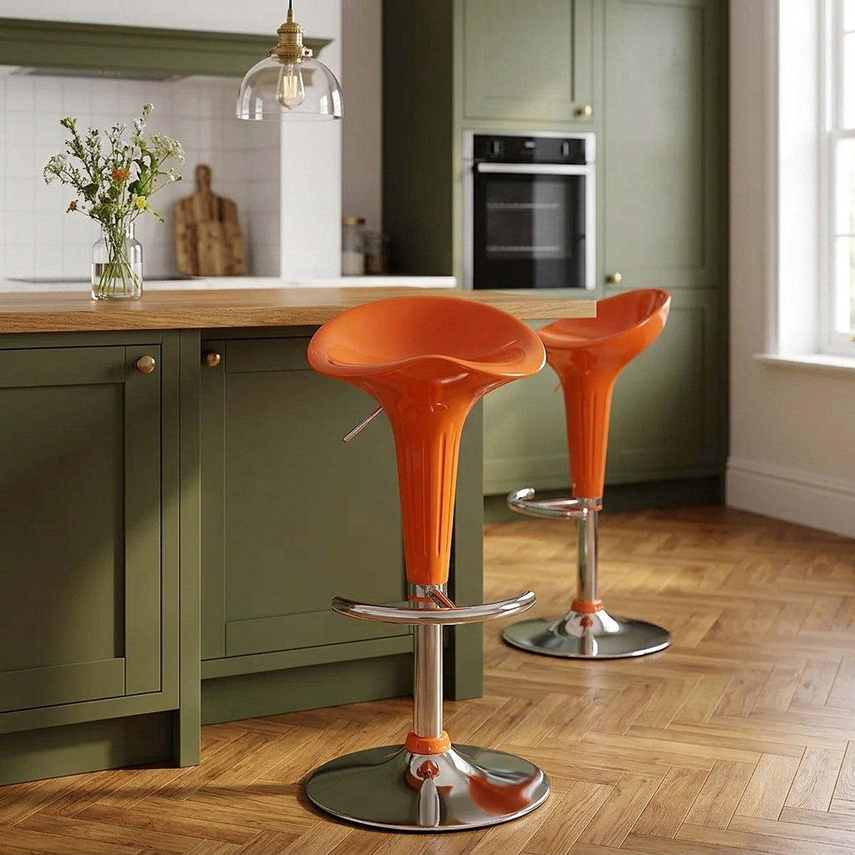 Chaise de Bar ABS Chrome - Gloss Coco Orange 