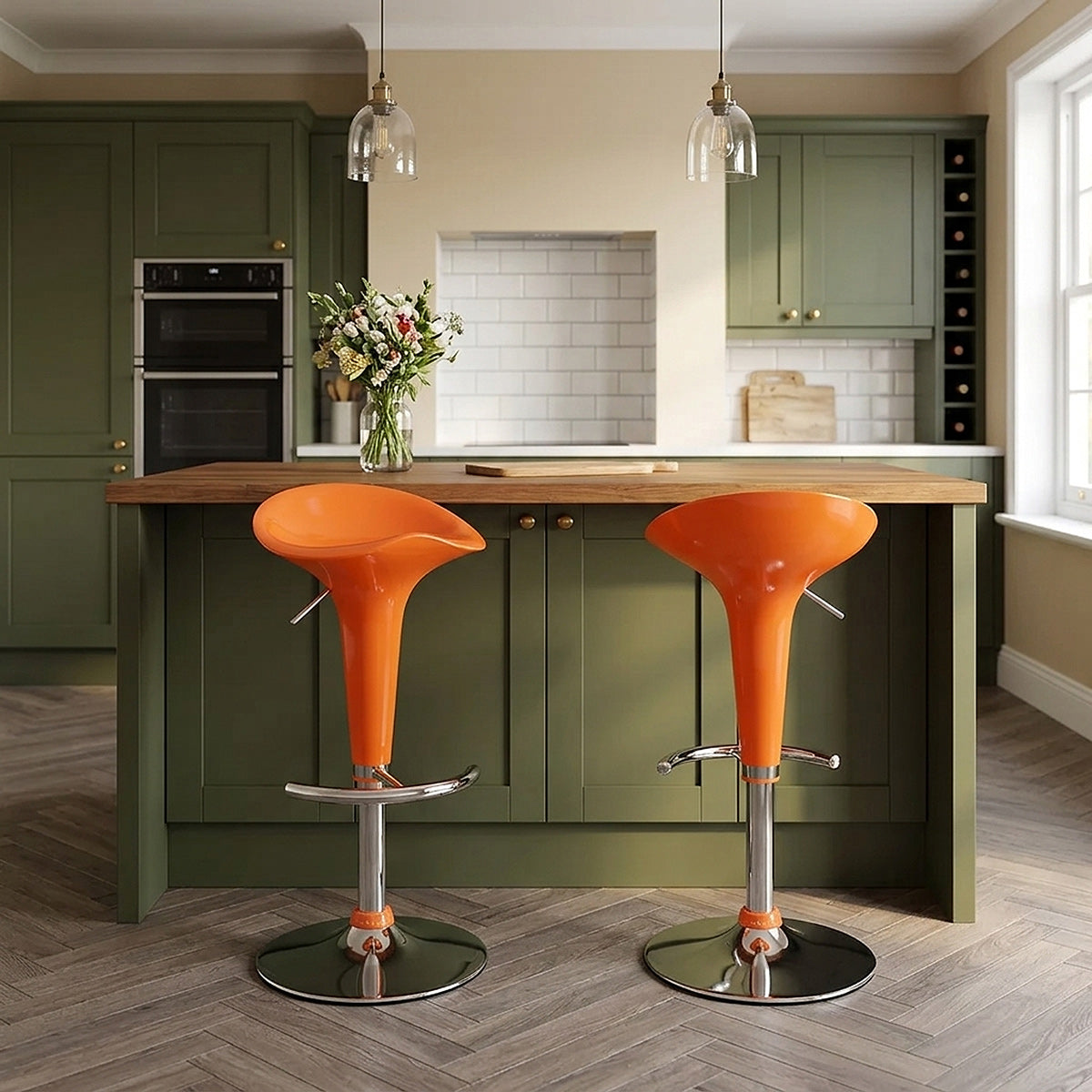 Chaise de Bar ABS Chrome - Gloss Coco Orange 
