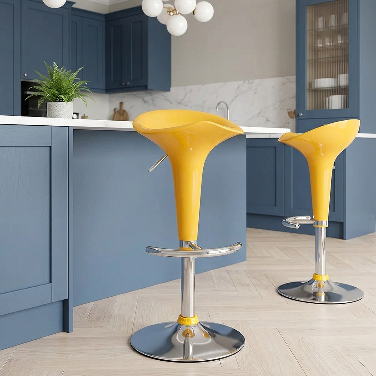 Chaise de Bar ABS Chrome - Gloss Coco Jaune 