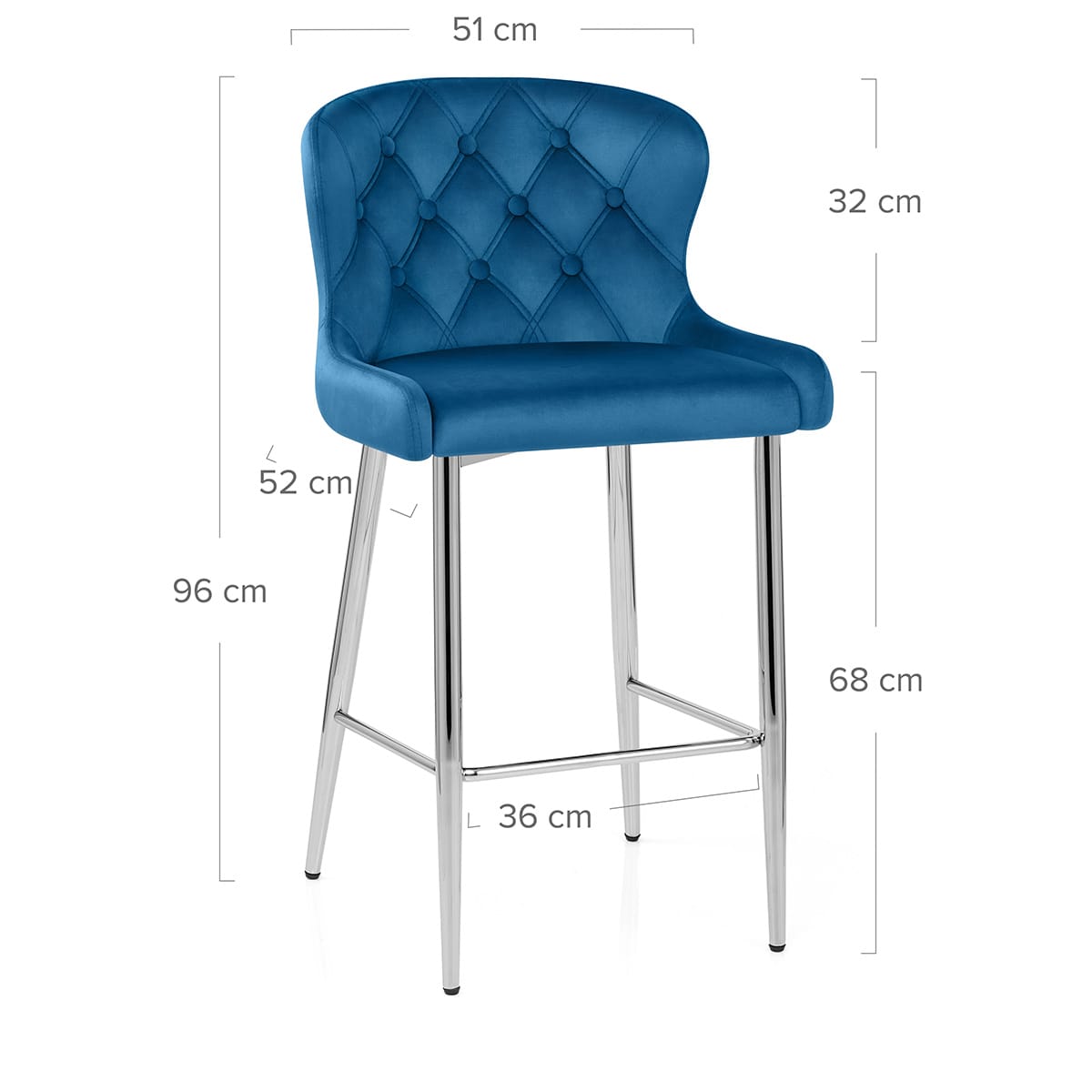 Tabouret Velours - Grace Bleu