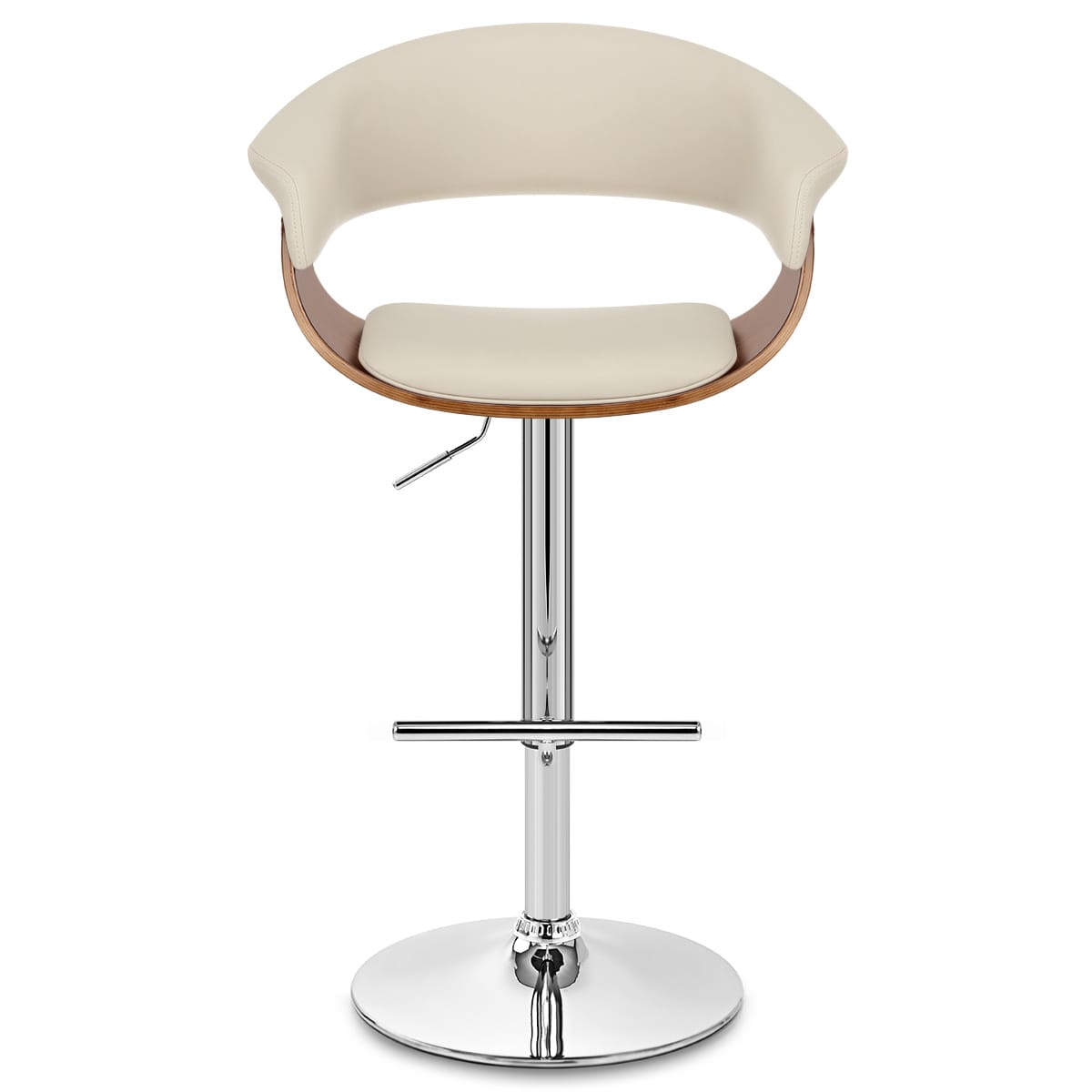 Chaise de Bar Bois Faux Cuir - Grafton Crème 