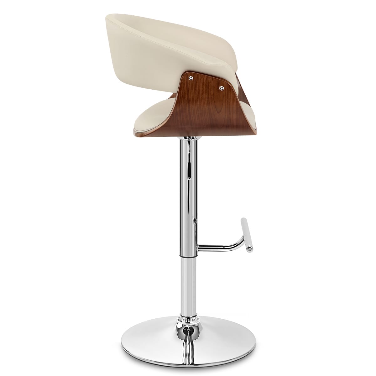 Chaise de Bar Bois Faux Cuir - Grafton Crème 