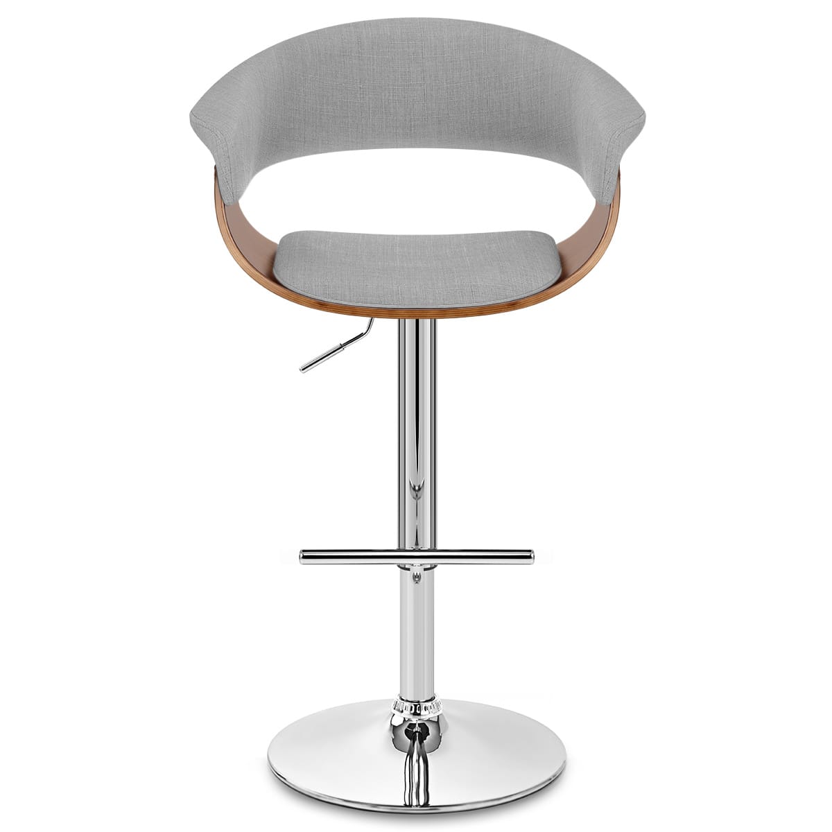 Chaise de Bar Bois Tissu - Grafton Gris 