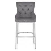 Grange Bar Stool Grey Velvet
