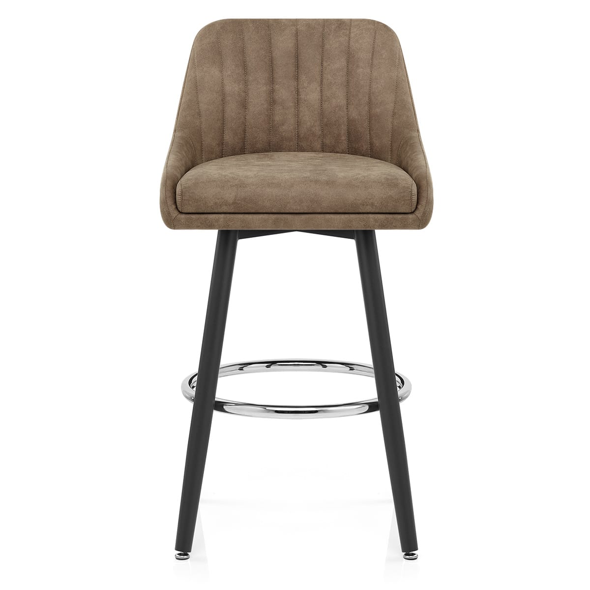 Tabouret de Bar Simili Daim Chrome - Hamilton Marron 