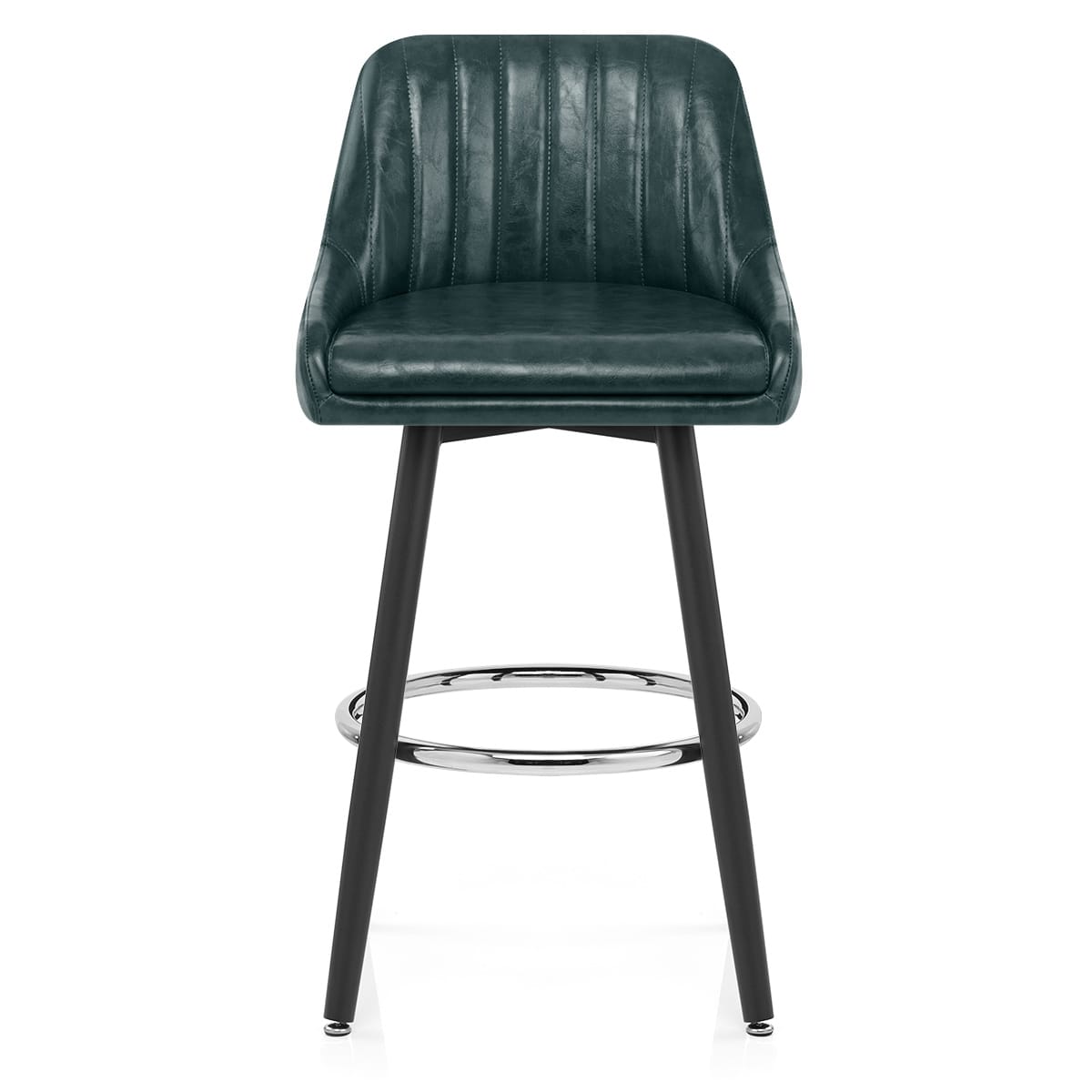Chaise de Bar Bois Faux Cuir Antique - Hamilton Vert 