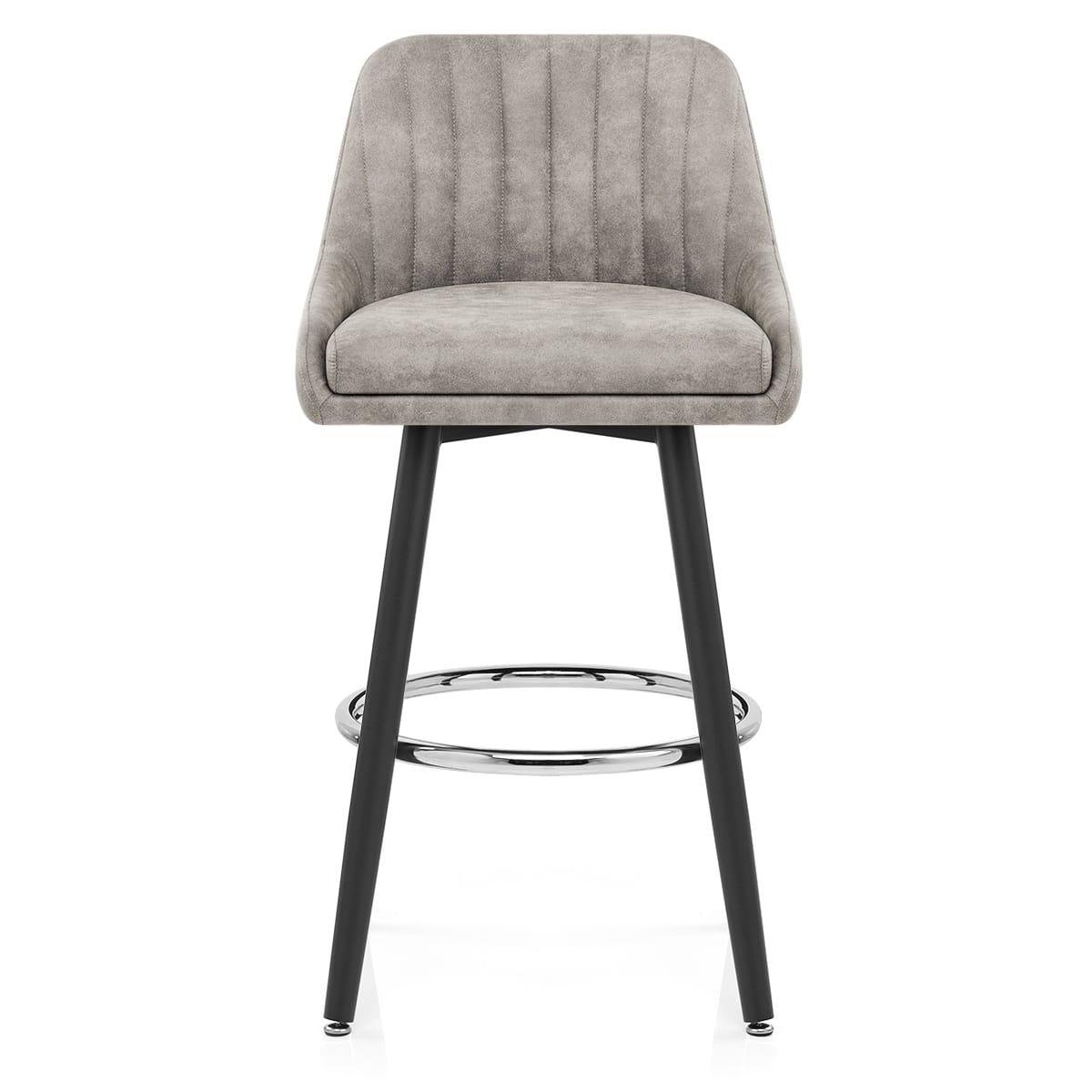 Tabouret de Bar Simili Daim Chrome - Hamilton Gris 