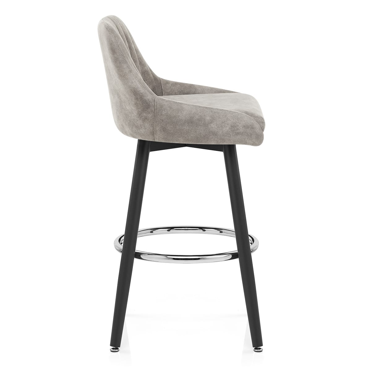 Tabouret de Bar Simili Daim Chrome - Hamilton Gris 